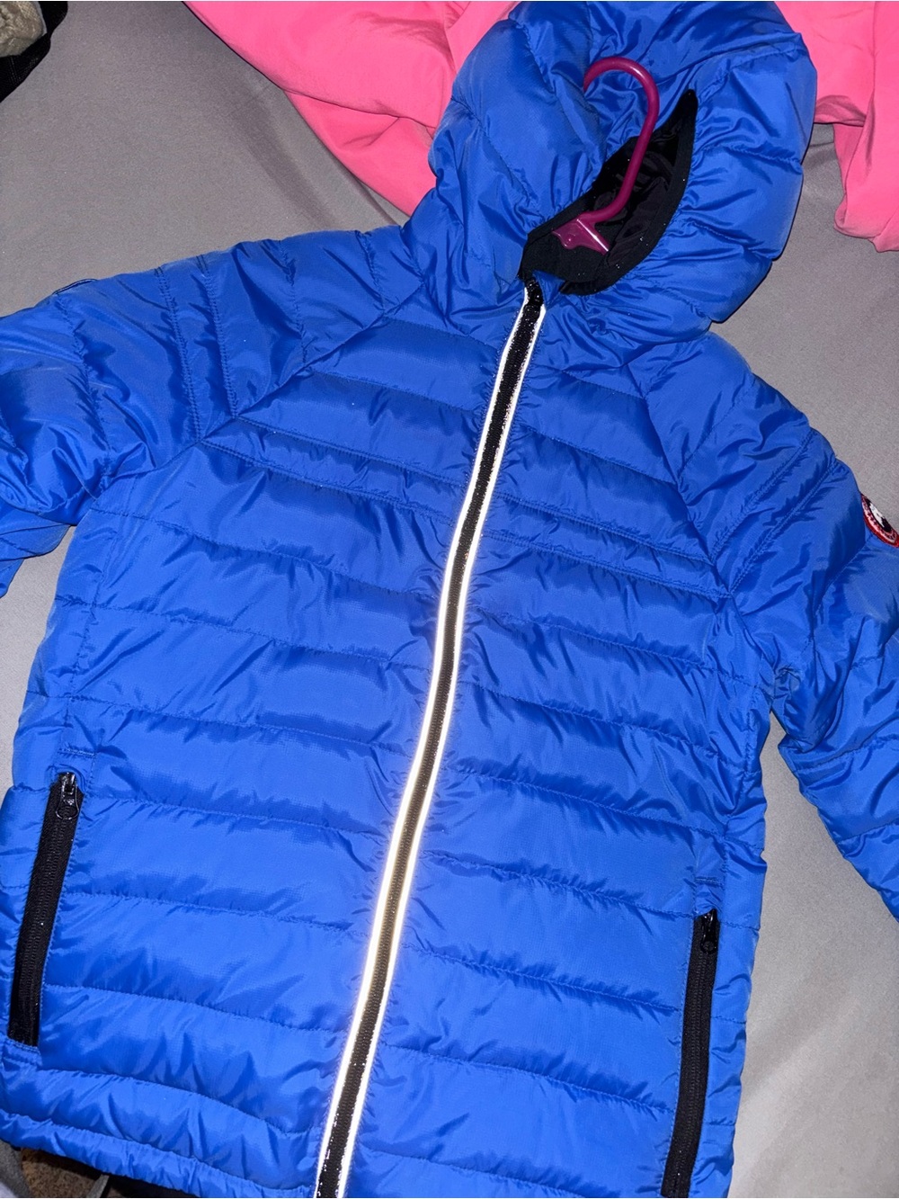 Canada Goose Kids Royal Blue Hooded Puffer Jacket